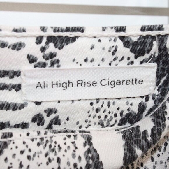 Frame Jeans Womens 26 Ali High Rise Cigarette Skinny Snake Print Gray White - Picture 3 of 4